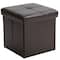 Simplify Faux Leather Folding Storage Ottoman Cube